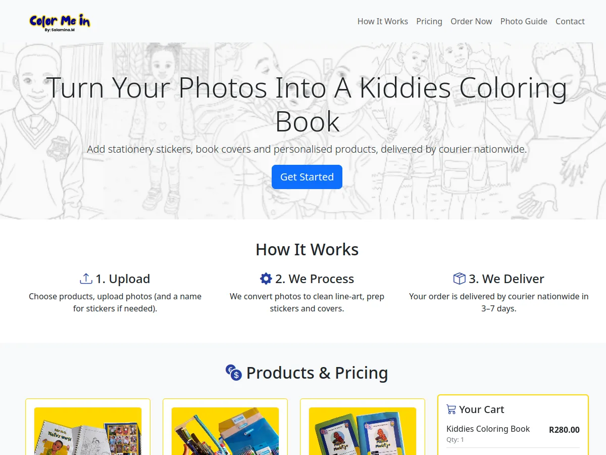 Color Me In website preview